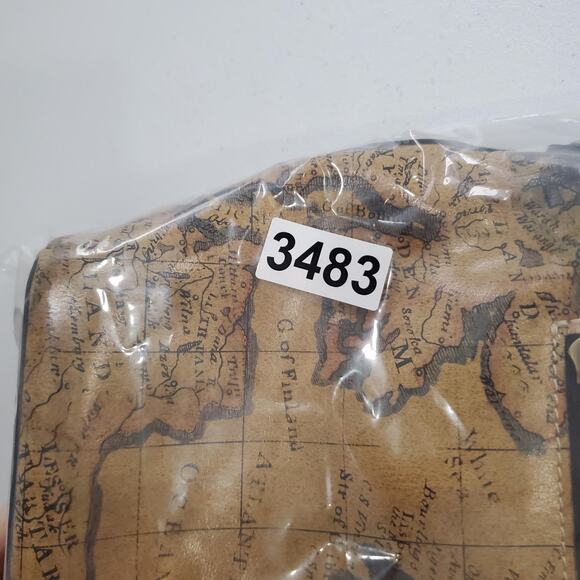 Patricia Nash Whimsy Pirate Fairy Bag Brown Map Print Leather Shoulder Bag Purse - Picture 14 of 14